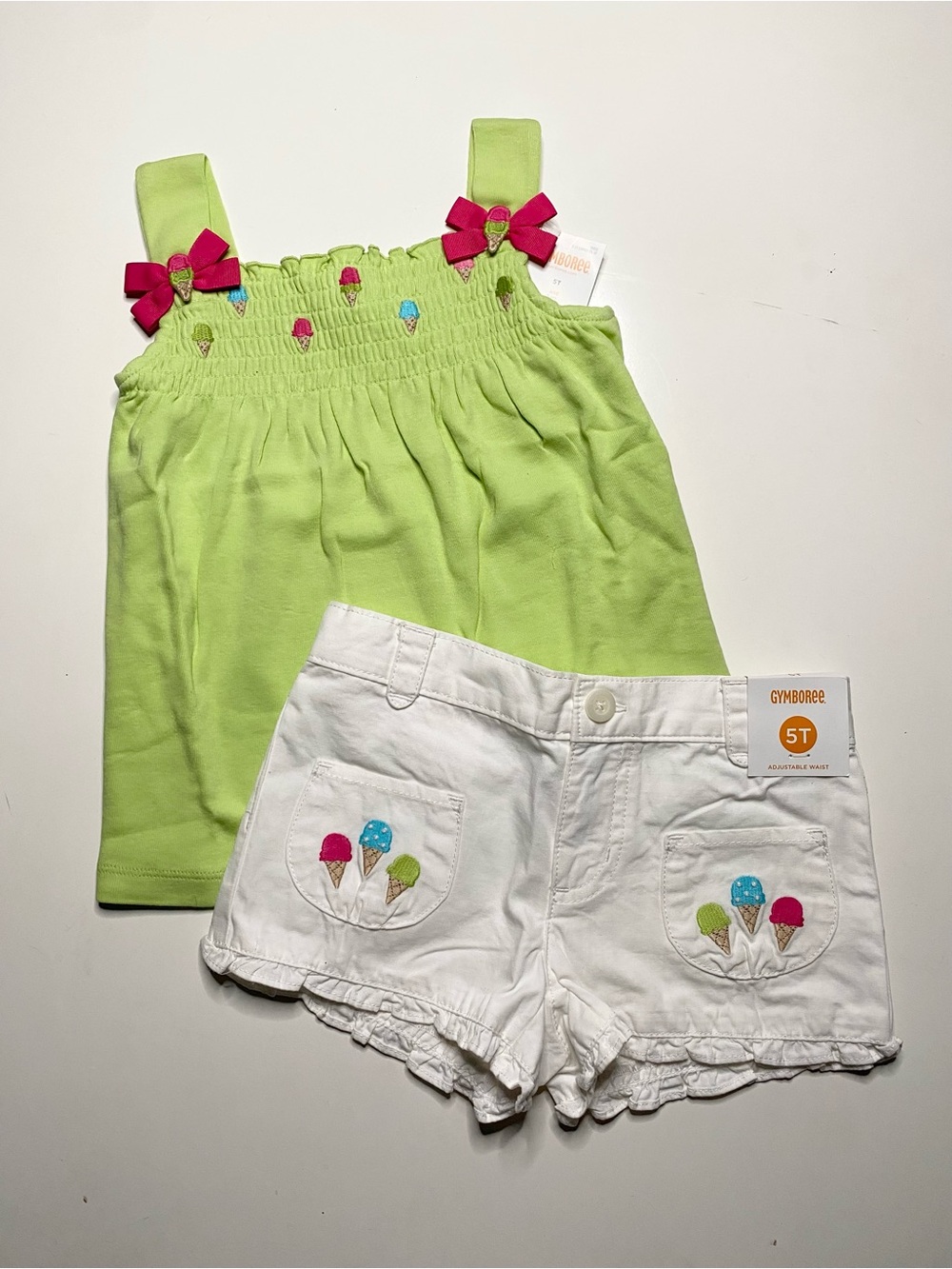 NWT Girls Gymboree Sz 5T 5 Shorts Tank Top 2pc Shirt Summer Bundle Lot Set New
